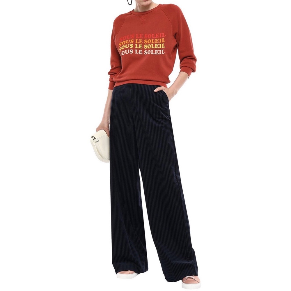 FRAME Striped Cotton-blend Corduroy Wide-leg Pants